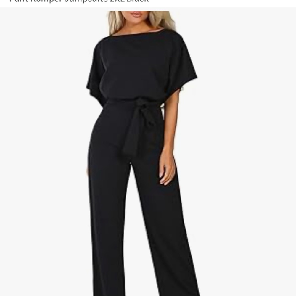 Chic Black Belted Jumpsuit - Runs Small